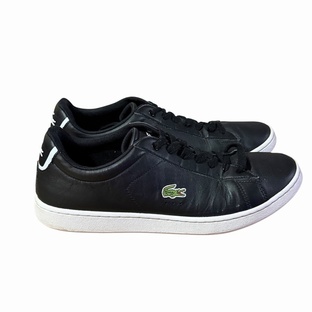 Lacoste Carnaby Evo Leather Low Top Sneakers Black Men's Size US 10